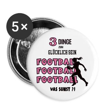 Football Footballerin Spielerin Footballspielerin - Buttons klein 25 mm (5er Pack) - Weiß - Vorne