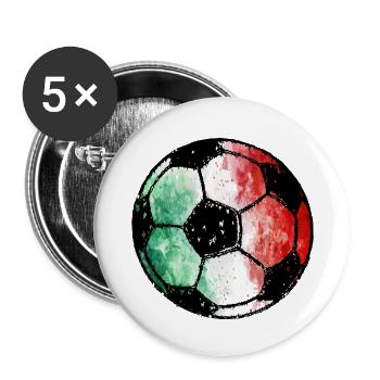 Football Italie - vert blanc rouge - Lot de 5 petits badges (25 mm) - blanc - Devant