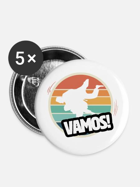 Vamos Retro Judo - Buttons klein 25 mm (5er Pack) - Weiß