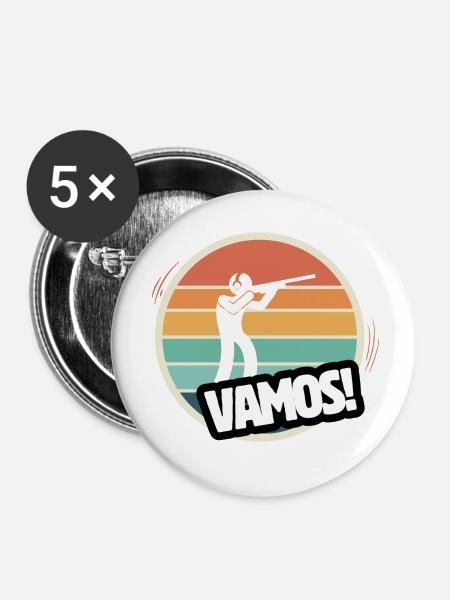 Vamos Titte Retro - Buttons klein 25 mm (5er Pack) - Weiß