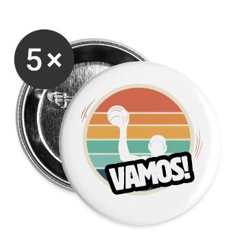 Vamos Retro-Wasserball - Buttons klein 25 mm (5er Pack) - Weiß - Vorne