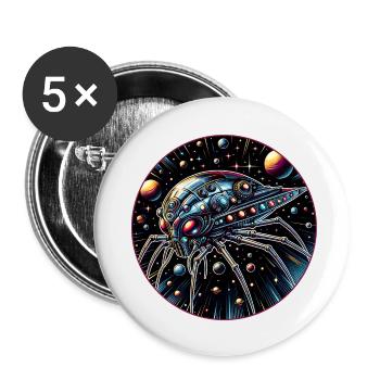 Fantastic spider spaceship in space - Buttons small 1''/25 mm (5-pack) - white - Front