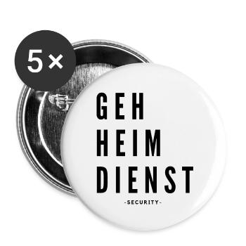 Security Geheimdienst - Buttons klein 25 mm (5er Pack) - Weiß - Vorne