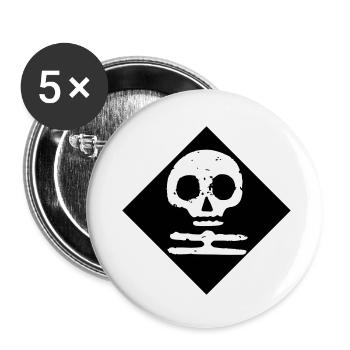 Mort blanche Finlande - Lot de 5 petits badges (25 mm) - blanc - Devant