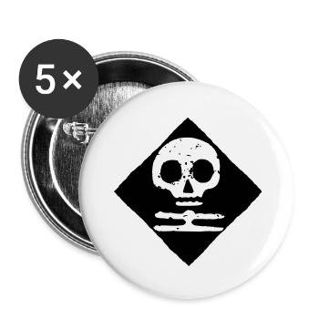 Mort blanche Finlande - Lot de 5 petits badges (25 mm) - blanc - Devant