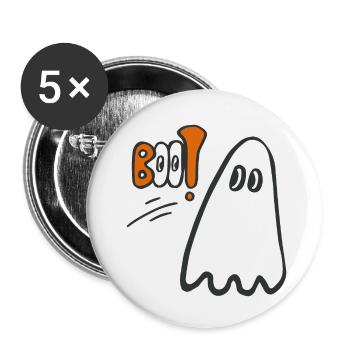 Halloween Geist - Ach du Schreck - Buttons klein 25 mm (5er Pack) - Weiß - Vorne