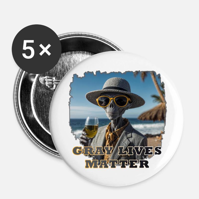 Gray lives matter - Version 1 - Buttons klein 25 mm (5er Pack) - Weiß