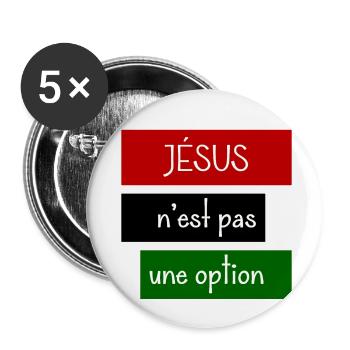 Jésus n'est pas une option - Lot de 5 petits badges (25 mm) - blanc - Devant
