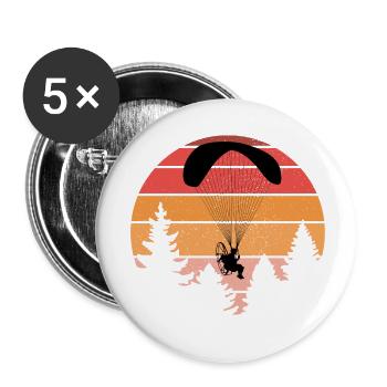 Sunset Paragliding Silhouette Design - Buttons small 1''/25 mm (5-pack) - white - Front