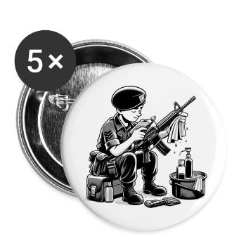 T-shirt du désarmement des forces armées - Lot de 5 petits badges (25 mm) - blanc - Devant