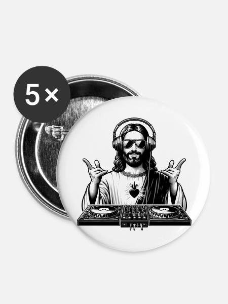 Moderner Jesus - Buttons klein 25 mm (5er Pack) - Weiß
