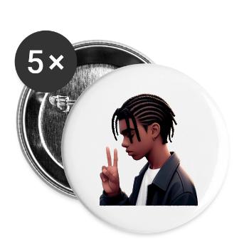 Garçon - Tendresse et Douceur - Lot de 5 petits badges (25 mm) - blanc - Devant