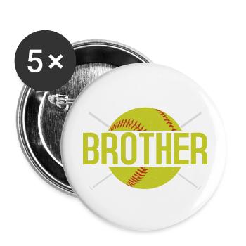 Little Brother Le plus grand fan de baseball de softball - Lot de 5 petits badges (25 mm) - blanc - Devant