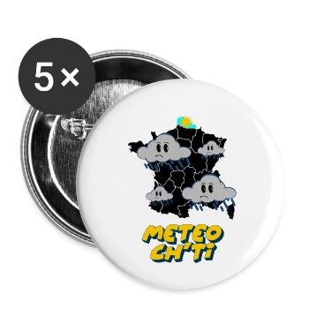 Ch'ti Wetter - Buttons klein 25 mm (5er Pack) - Weiß - Vorne