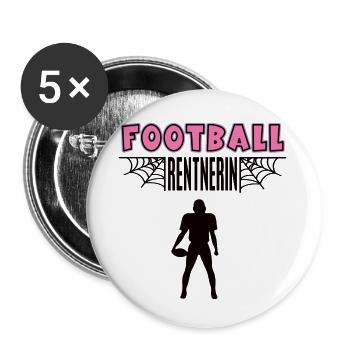 Football Rentnerin Footballerin Rente Ruhestand - Buttons klein 25 mm (5er Pack) - Weiß - Vorne