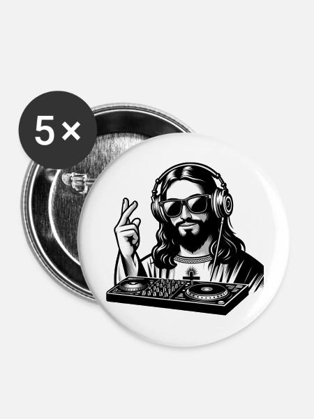 Moderner Jesus - Buttons klein 25 mm (5er Pack) - Weiß