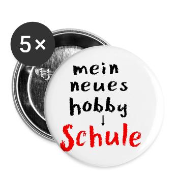 Passe-temps de la rentrée scolaire - Lot de 5 petits badges (25 mm) - blanc - Devant