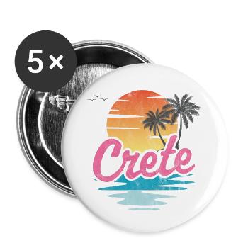 Kreta - Buttons klein 25 mm (5er Pack) - Weiß - Vorne