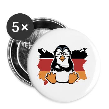 Humorvoller Pinguin mit Spruch und Flagge - Buttons klein 25 mm (5er Pack) - Weiß - Vorne