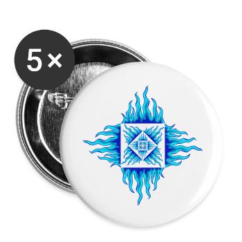 Infinite Ice Flames - Buttons small 1''/25 mm (5-pack) - white - Front
