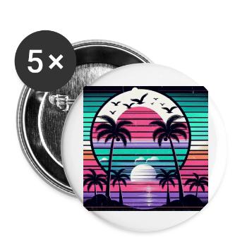 Tropical Sunset - Buttons klein 25 mm (5er Pack) - Weiß - Vorne