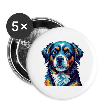 Berger De Beauce Dog Breed Colorful Cartoon Kawaii - Buttons small 1''/25 mm (5-pack) - white - Front
