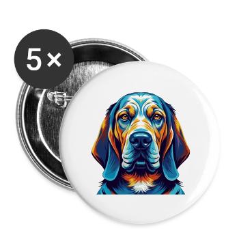 Bloodhound Hunderasse Bunte Karikatur Kawaii - Buttons klein 25 mm (5er Pack) - Weiß - Vorne