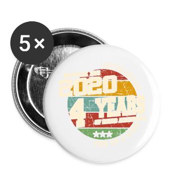 2020 Vintage Retro Classique 4 ans - Lot de 5 petits badges (25 mm) - blanc - Devant