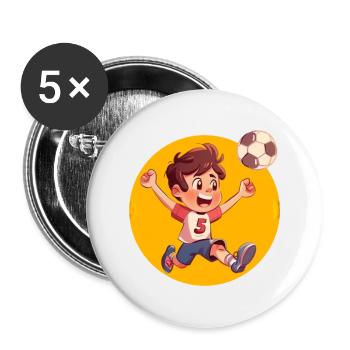 Footballer 5th Years, Birthday Motif - Buttons small 1''/25 mm (5-pack) - white - Front