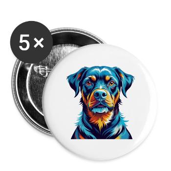 Jamthund Hunderasse Bunter Cartoon Kawaii - Buttons klein 25 mm (5er Pack) - Weiß - Vorne