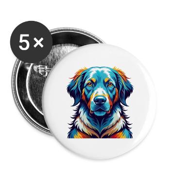 Kuvasz Ungarische Hunderasse Bunte Karikatur Kawaii - Buttons klein 25 mm (5er Pack) - Weiß - Vorne