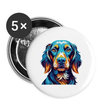 Polnische Jagdhunderasse Bunte Karikatur Kawaii - Buttons klein 25 mm (5er Pack) - Weiß - Vorne