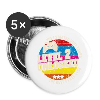 Original 2022 Vintage Level 2 Unlock - Buttons small 1''/25 mm (5-pack) - white - Front