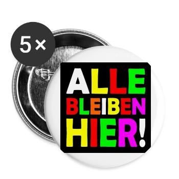 Tout le monde reste ici - Lot de 5 petits badges (25 mm) - blanc - Devant