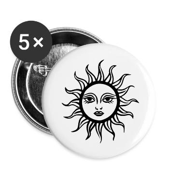 Sonne - Buttons klein 25 mm (5er Pack) - Weiß - Vorne