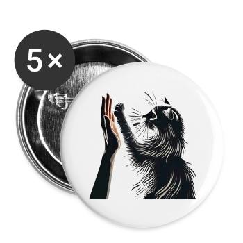 Cat Lovers - Buttons small 1''/25 mm (5-pack) - white - Front
