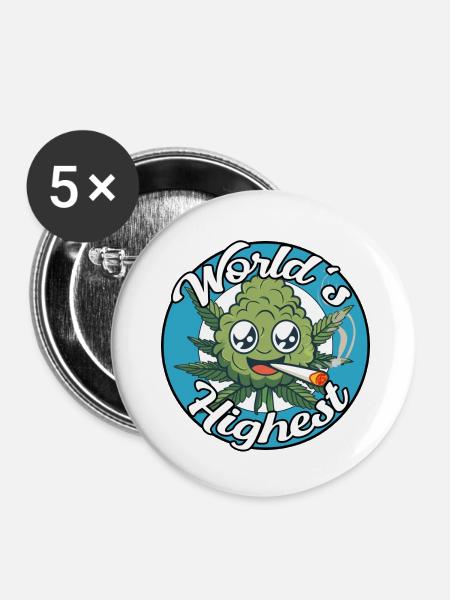 Worlds Highest - Buttons klein 25 mm (5er Pack) - Weiß