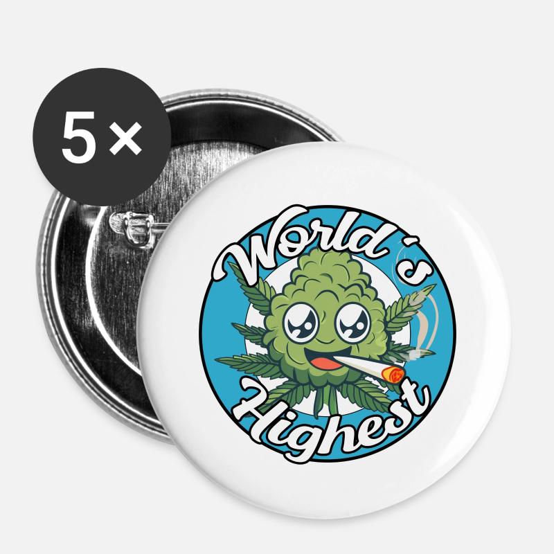 Worlds Highest - Buttons small 1''/25 mm (5-pack) - white
