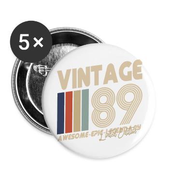 1989 - Buttons small 1''/25 mm (5-pack) - white - Front