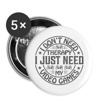 Gamer Spiel Spielen Online Computer Gaming Arcade Neon - Buttons klein 25 mm (5er Pack) - Weiß - Vorne