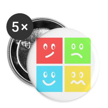 Lustige Geometrische Farbenspiele  - Buttons klein 25 mm (5er Pack) - Weiß - Vorne