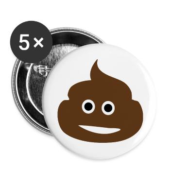 Funny Smile - Buttons small 1''/25 mm (5-pack) - white - Front