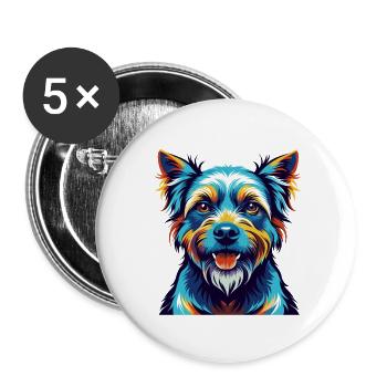 Berger De Beauce Hunderasse Bunte Karikatur Kawaii - Buttons klein 25 mm (5er Pack) - Weiß - Vorne