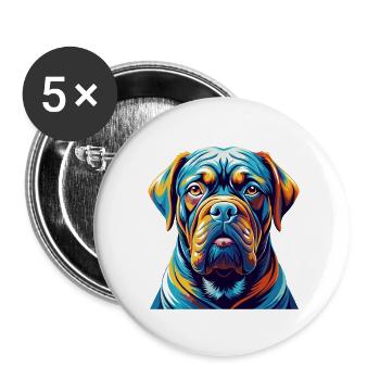 Bordeauxdogge Hunderasse Karikatur Kawaii - Buttons klein 25 mm (5er Pack) - Weiß - Vorne