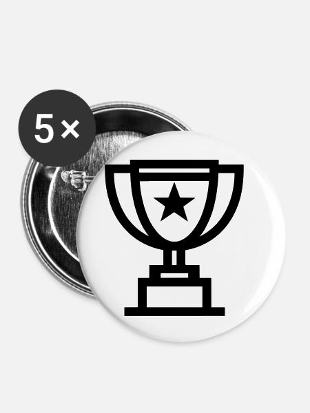 Trophäe - Buttons klein 25 mm (5er Pack) - Weiß
