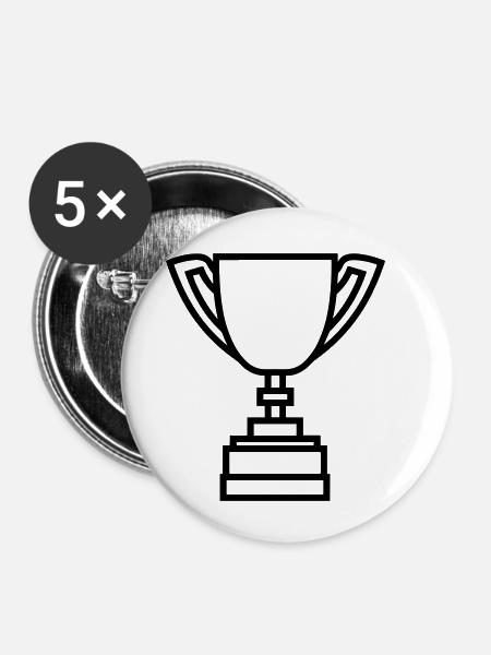 Trophäe - Buttons klein 25 mm (5er Pack) - Weiß