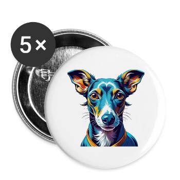 Italian Greyhound Dog Breed Cartoon Kawaii - Buttons small 1''/25 mm (5-pack) - white - Front