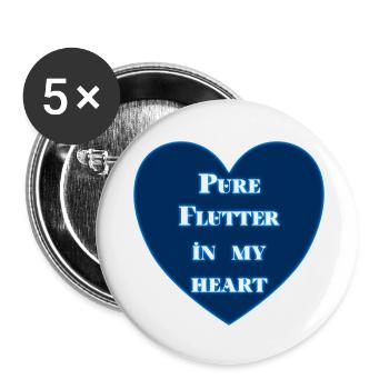 Un pur battement dans mon cœur - Lot de 5 petits badges (25 mm) - blanc - Devant