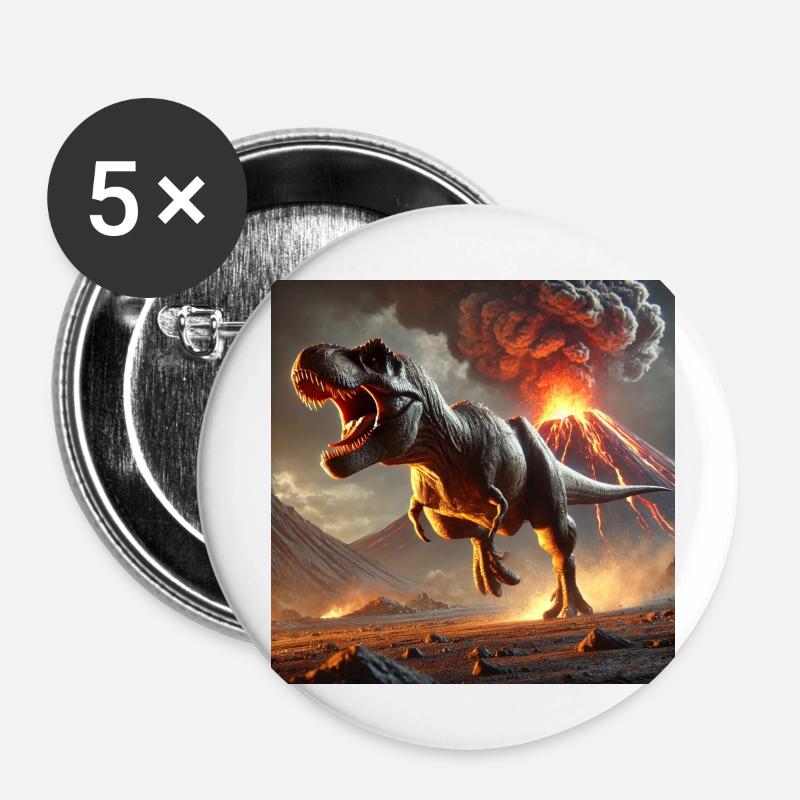 DinoFashion - Buttons klein 25 mm (5er Pack) - Weiß