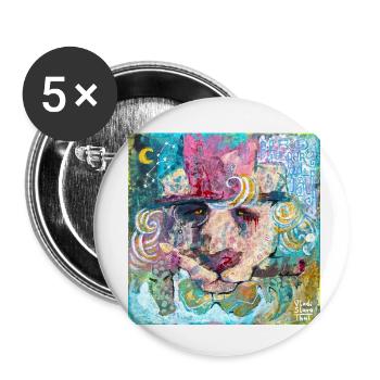 Amigo Löwe - Buttons klein 25 mm (5er Pack) - Weiß - Vorne